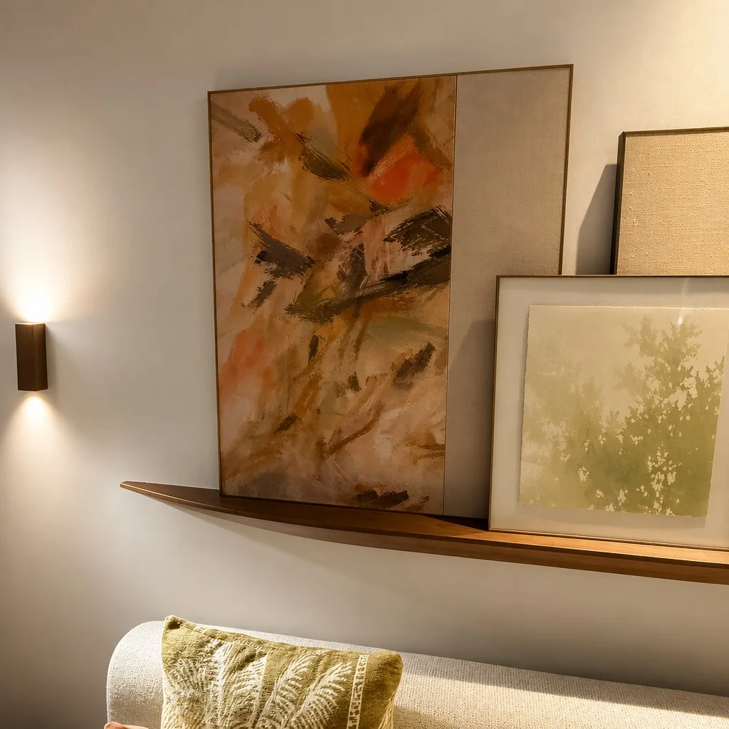 Hong Kong hotel gallery wall abstract oil display